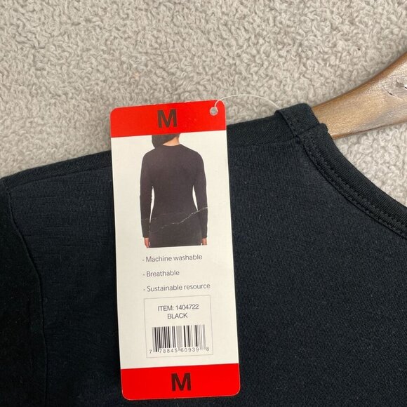 NEW Segments 100% Merino Wool Women's M Black Long Sleeve Top - Picture 8 of 9